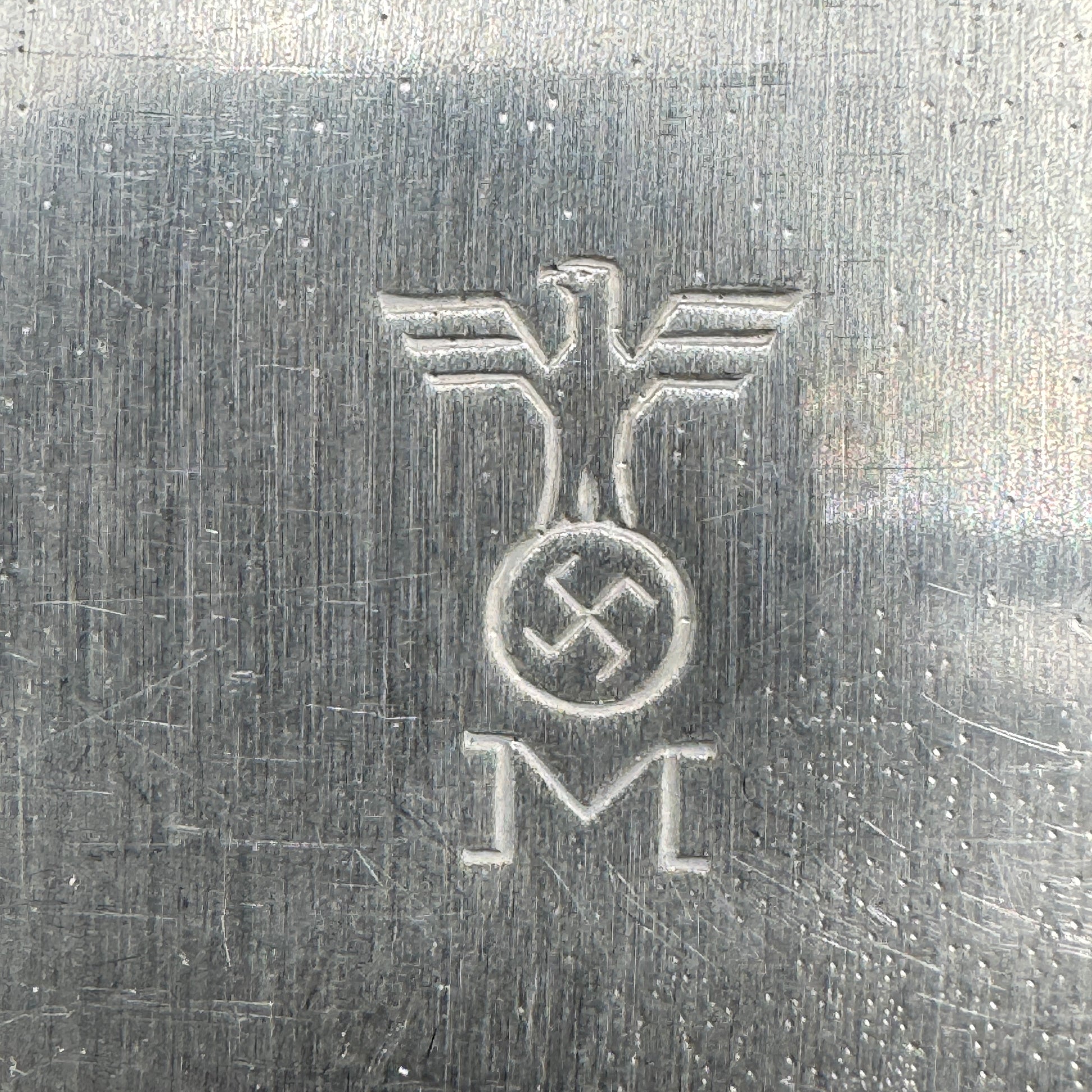 WW2 original artifact – RARE!! Reichsmarine soup serving spoon 36cm – interior detail