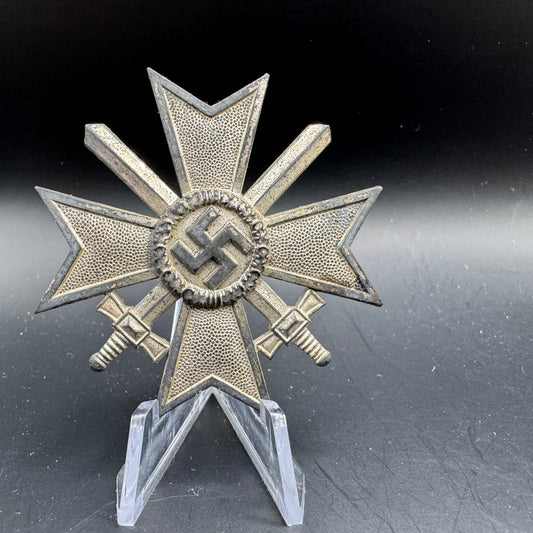WW2 original artifact – Kriegsverdienstkreuz 1st class with swords maker marked – AxisArtifacts