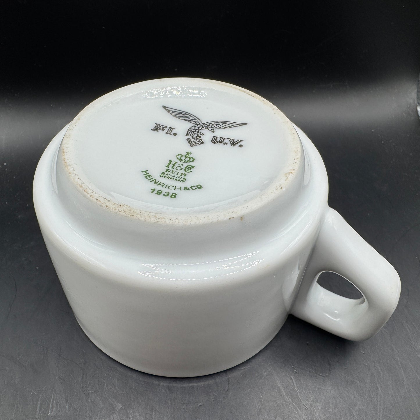 WW2 original artifact – Luftwaffe coffee cup 1938 Heinrich & Co. – interior title page
