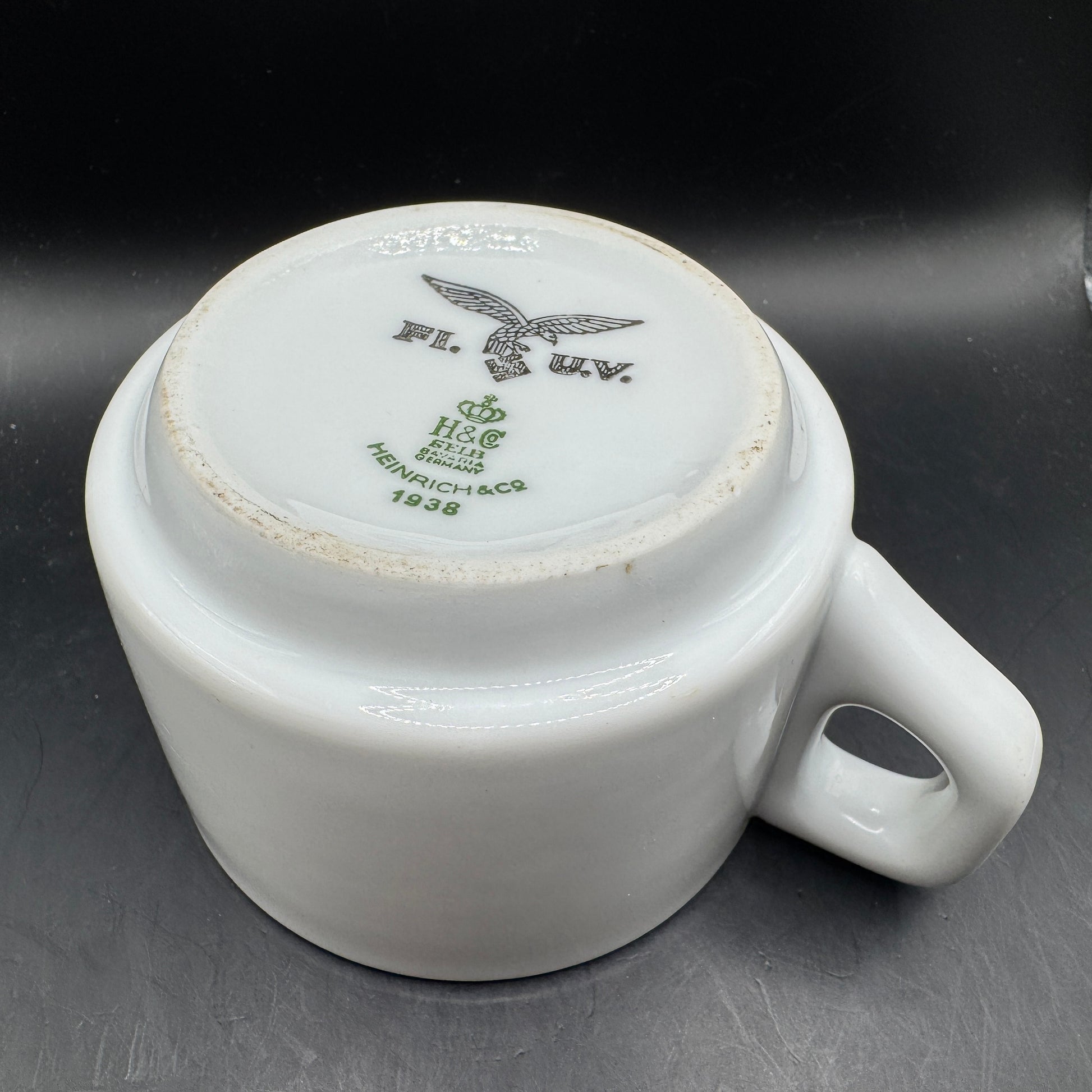 WW2 original artifact – Luftwaffe coffee cup 1938 Heinrich & Co. – interior title page