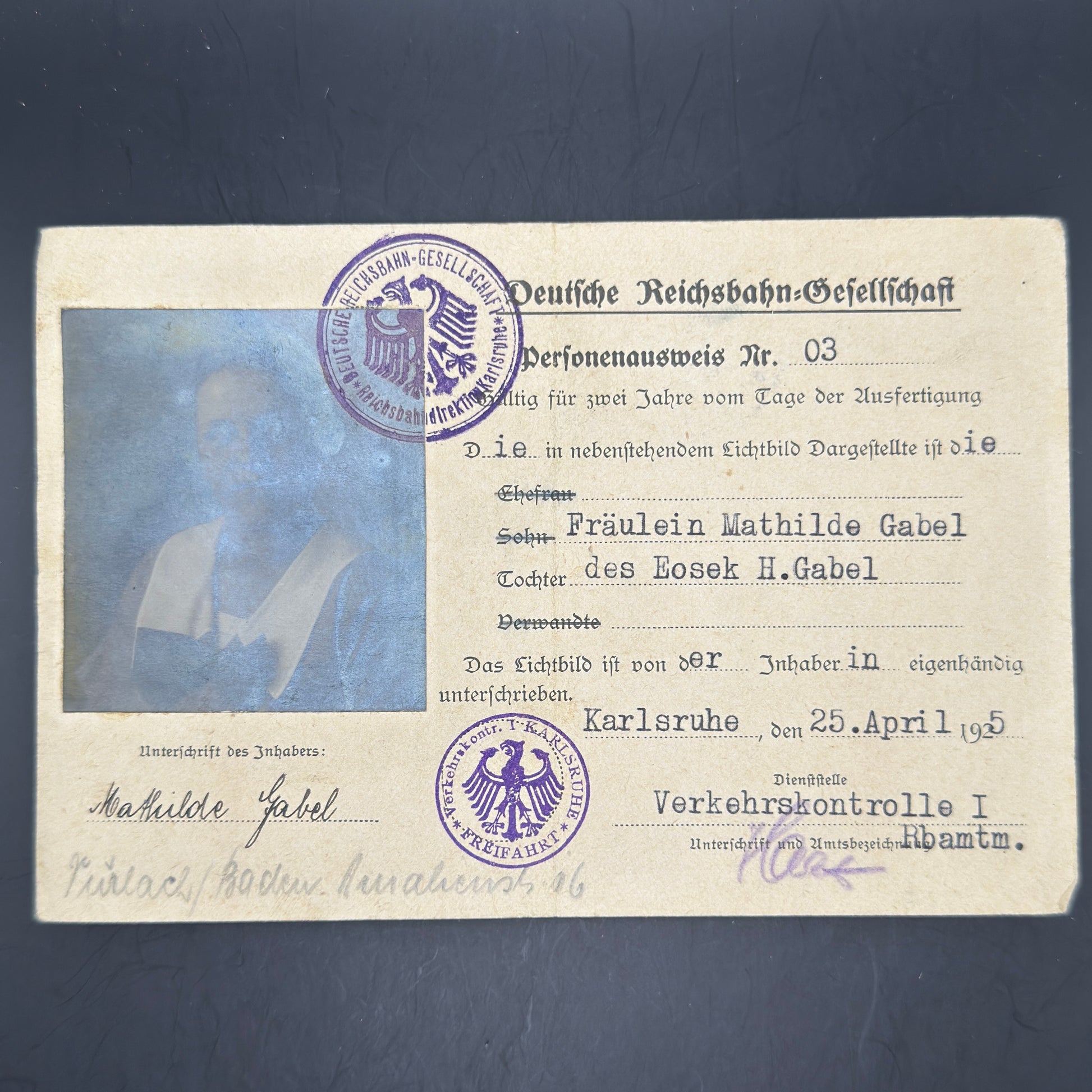 WW2 original artifact – Personenausweis Deutsche Reichsbahn Gesellschaft – AxisArtifacts