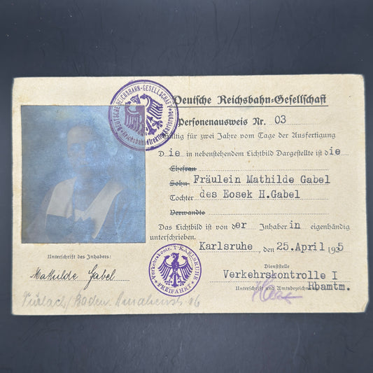 WW2 original artifact – Personenausweis Deutsche Reichsbahn Gesellschaft – AxisArtifacts