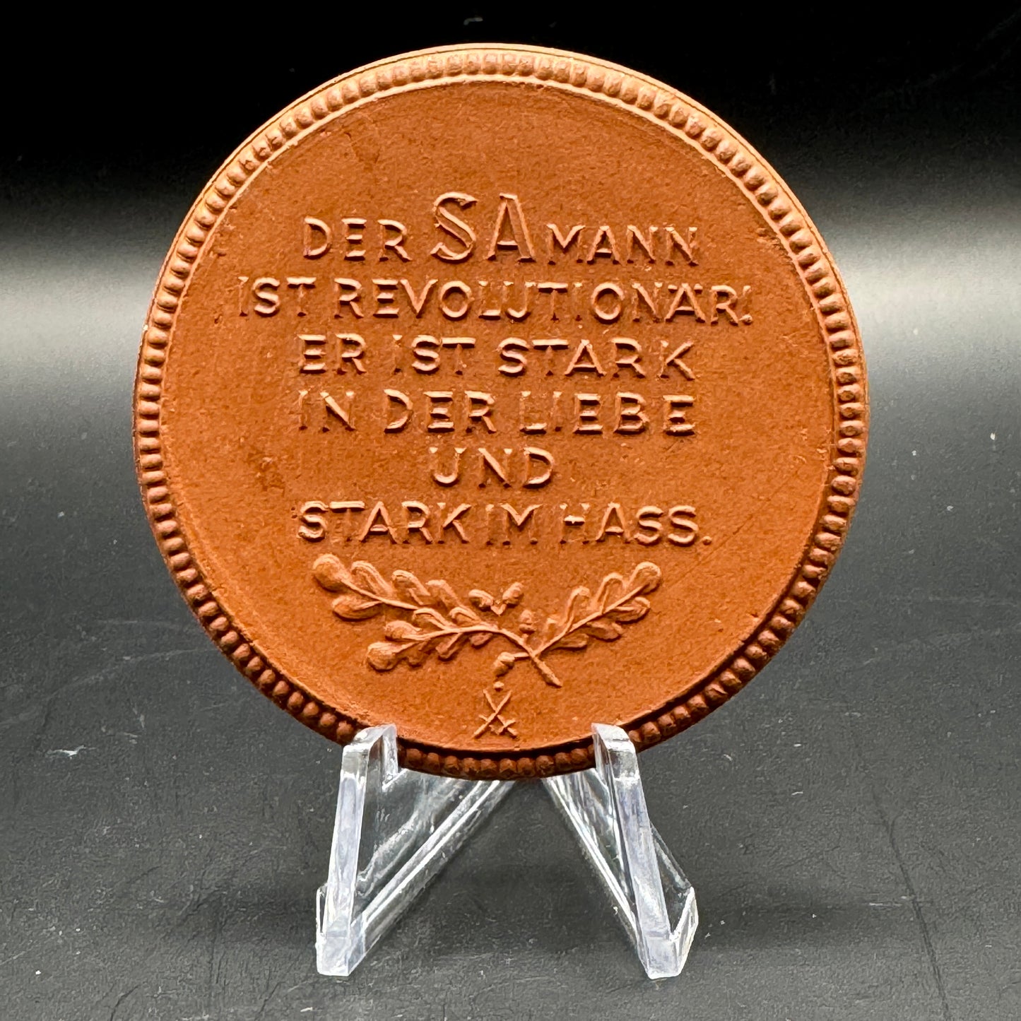 WW2 original artifact – SA Gruppenaufmarsch Dresden 1934 tablemedal – interior title page