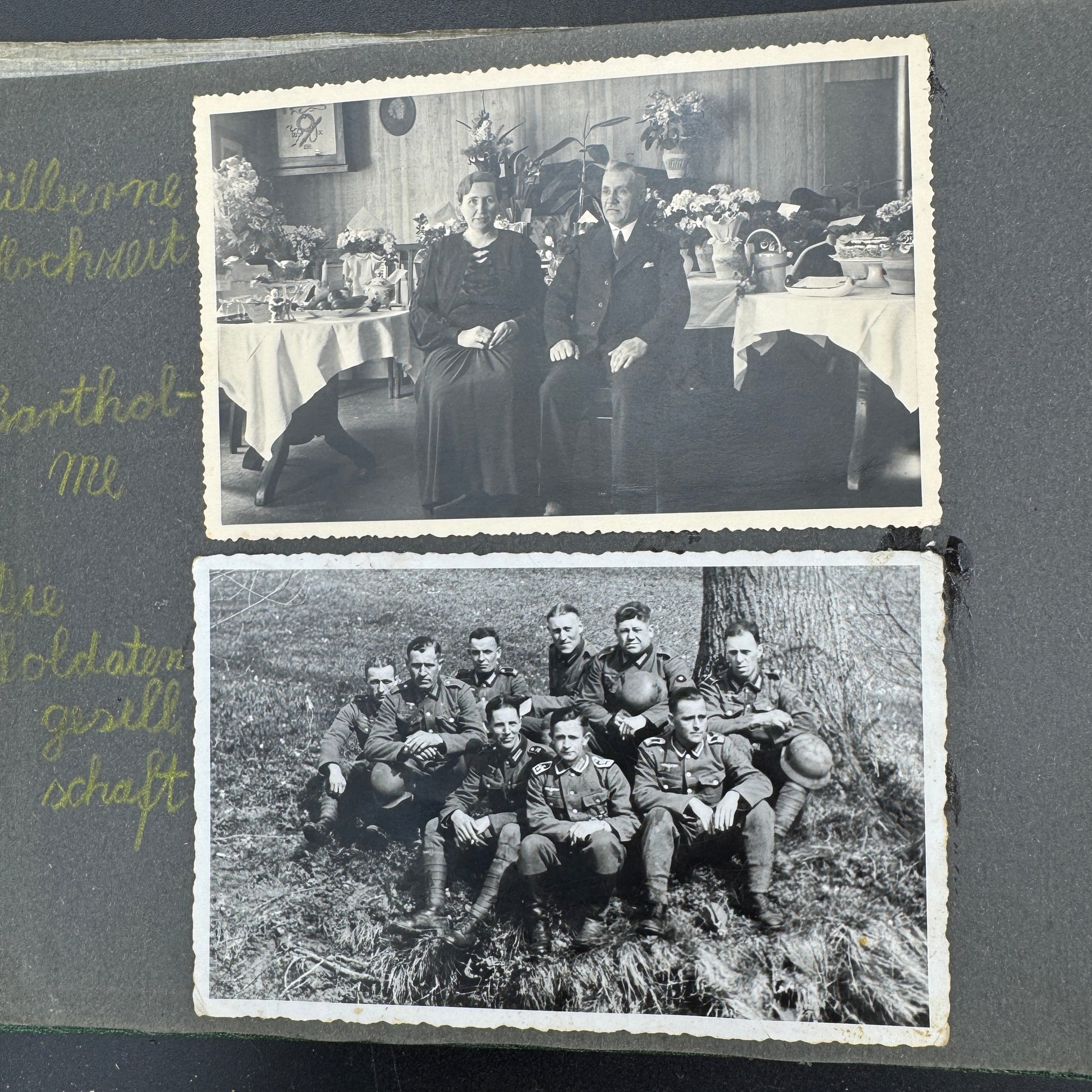 WW2 original artifact – Original WWII German Family Photo Album – Numerous Military Photos – interior page