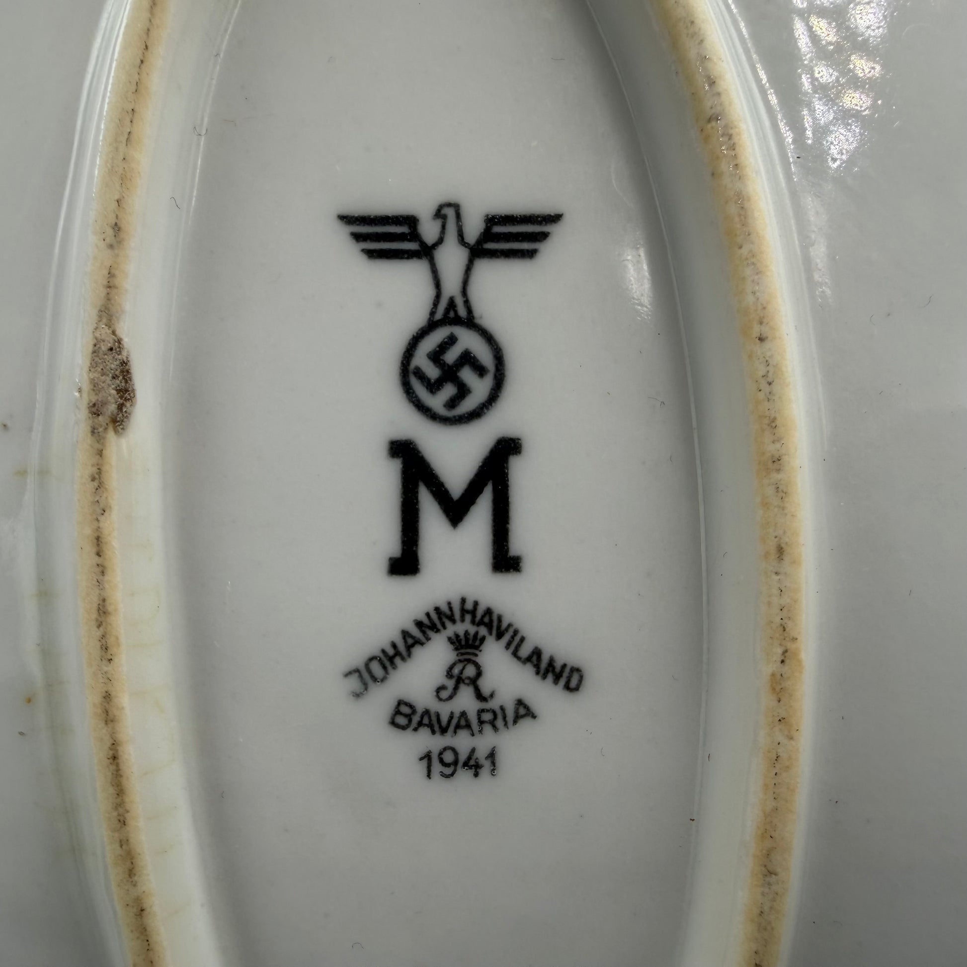 WW2 original artifact – Kriegsmarine Serving Platter 1941 Johann Haviland – interior title page