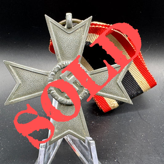 WW2 original artifact – Kriegsverdienst Kreuz with ribbon – AxisArtifacts