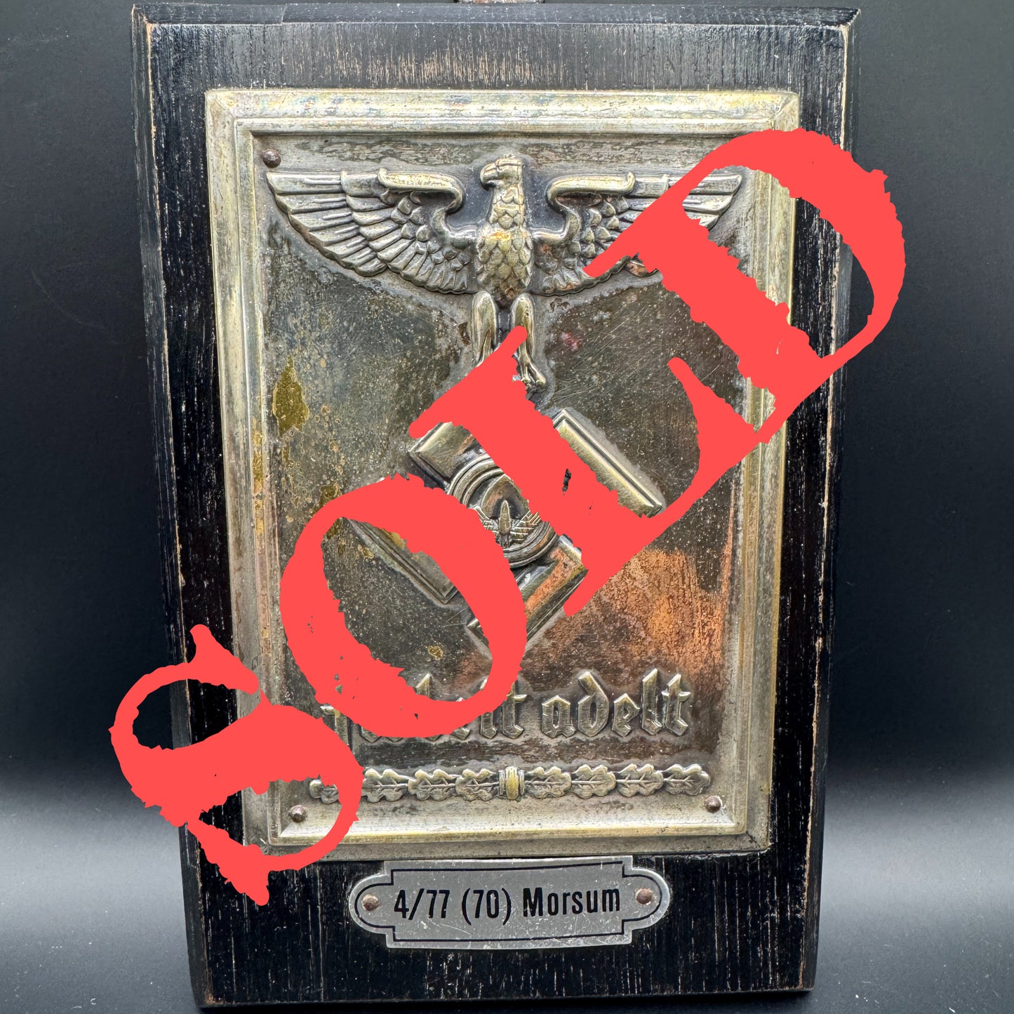 WW2 original artifact – Reichsarbeitsdienst (RAD) Arbeit Adelt plakette from RAD Ortsgruppe 4/77 Morsum – AxisArtifacts