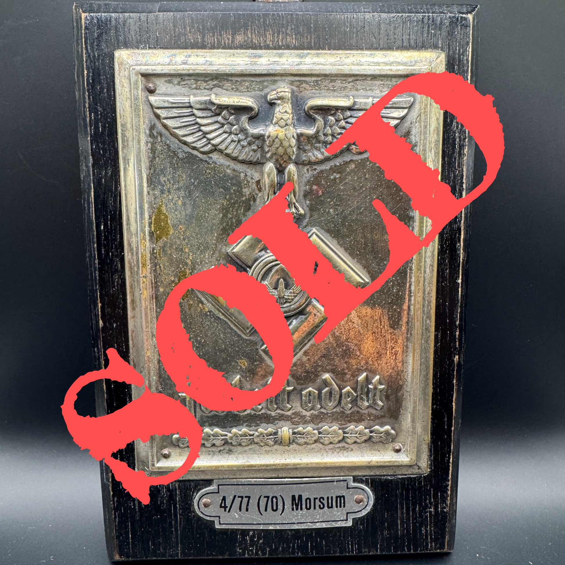 WW2 original artifact – Reichsarbeitsdienst (RAD) Arbeit Adelt plakette from RAD Ortsgruppe 4/77 Morsum – AxisArtifacts