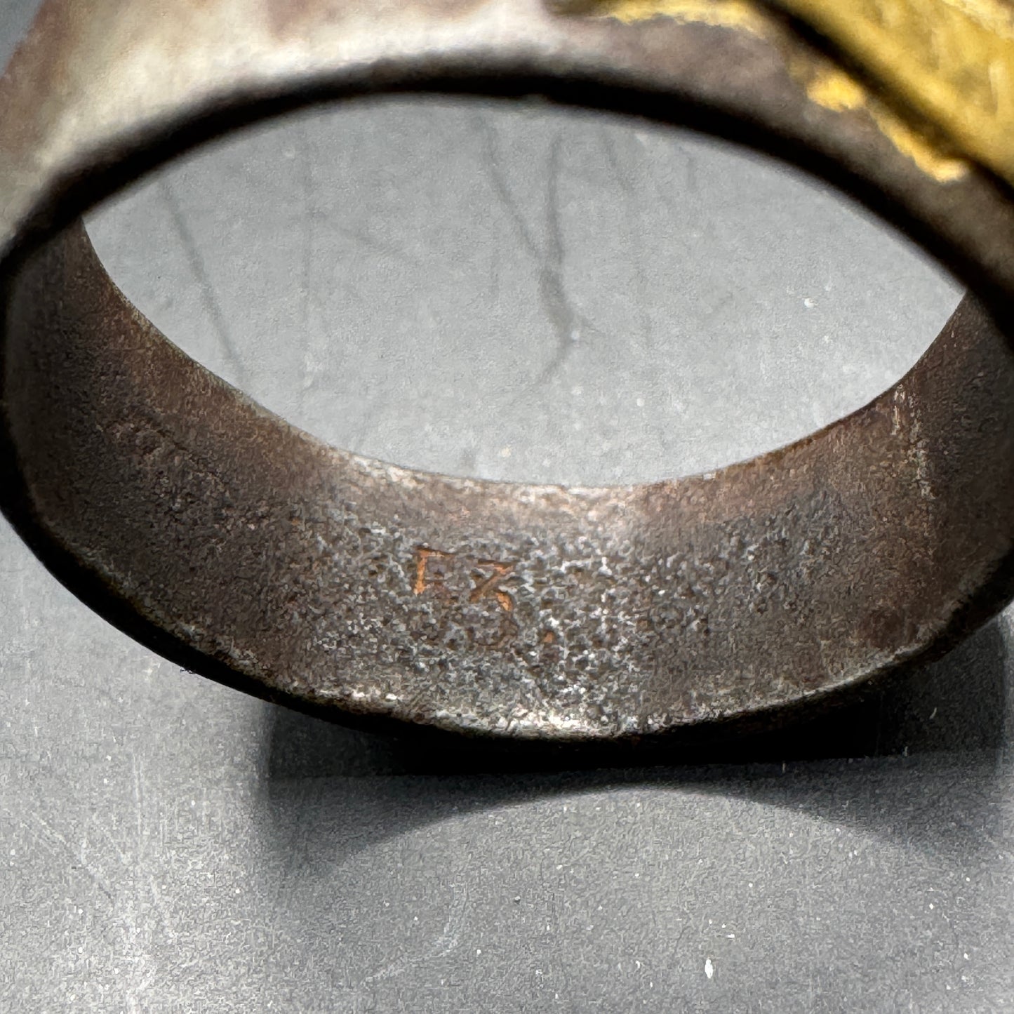 WW2 original artifact – Trenchart ring with iron cross 18mm – interior page