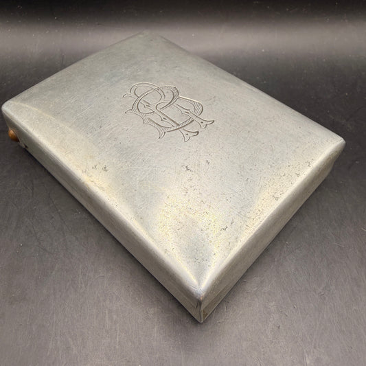 WW2 original artifact – Unique WWII German POW Aluminum Cigarette Case – Personalized & Hand-Engraved – AxisArtifacts