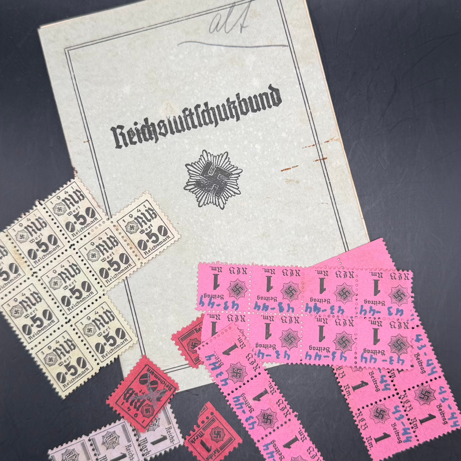 WW2 original artifact – Reichsluftschutzbund (RLB) Membership Booklet (Austria 1939–1944) – interior page