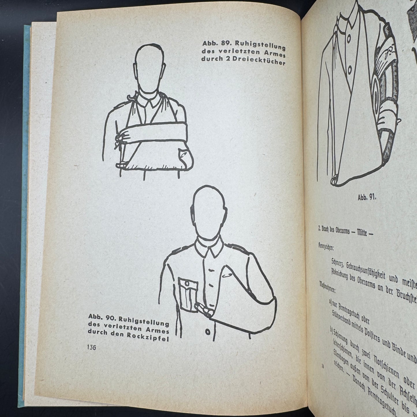 WW2 original artifact – Amtliches Unterricht über Erste Hilfe 1939 – interior page