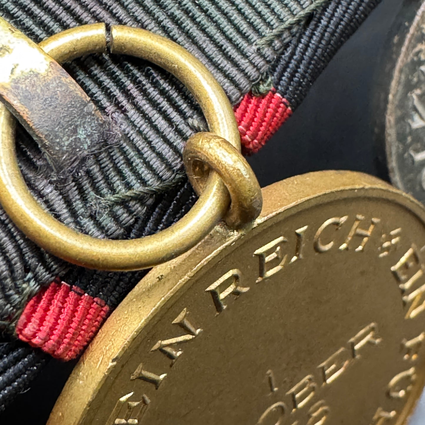 WW2 original artifact – Two-pieced medal-bar Austrian- and Czech 'Anschluss' – interior page