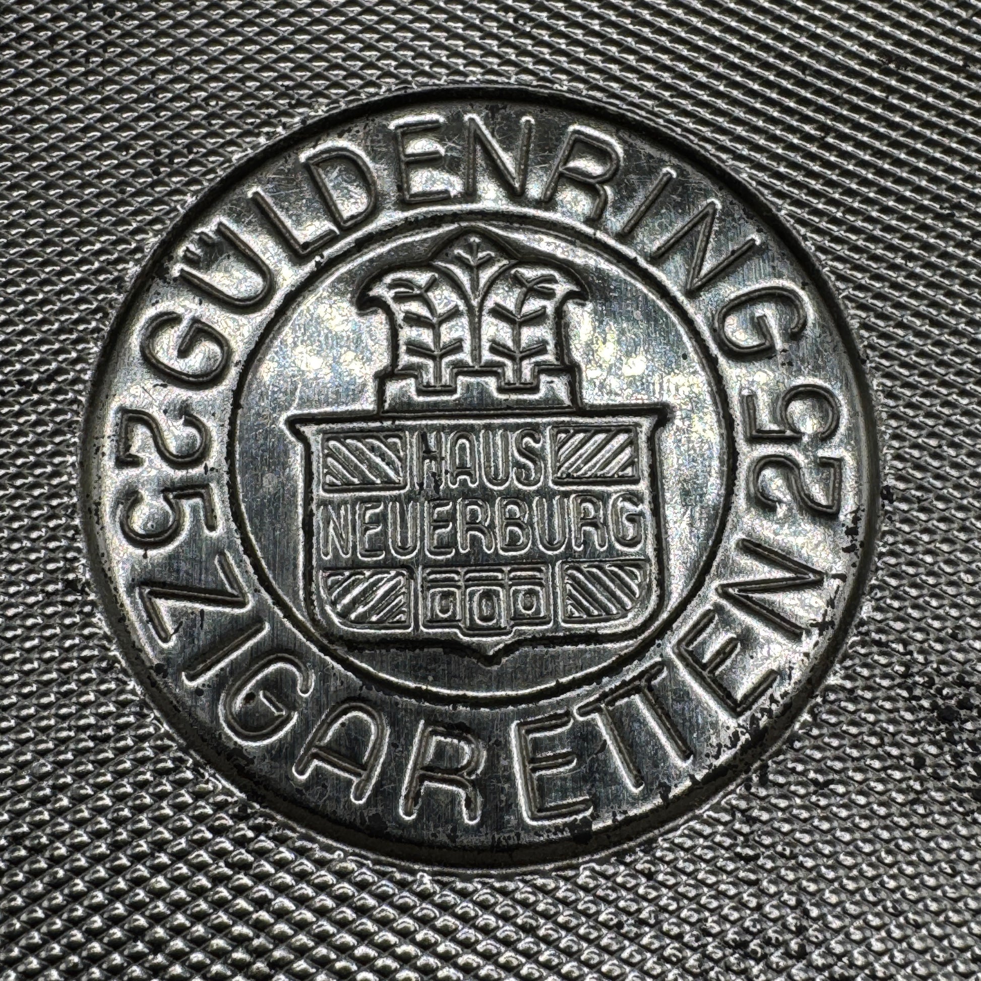 WW2 original artifact – WW2 German Haus Neuerburg cigarette case large – interior page