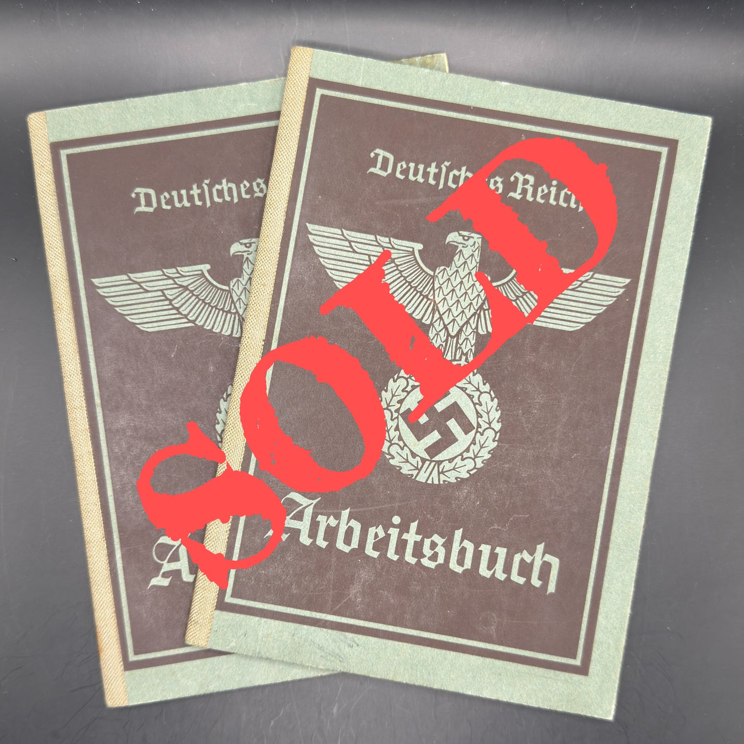 WW2 original artifact – Two times Arbeitsbuch from married couple – AxisArtifacts