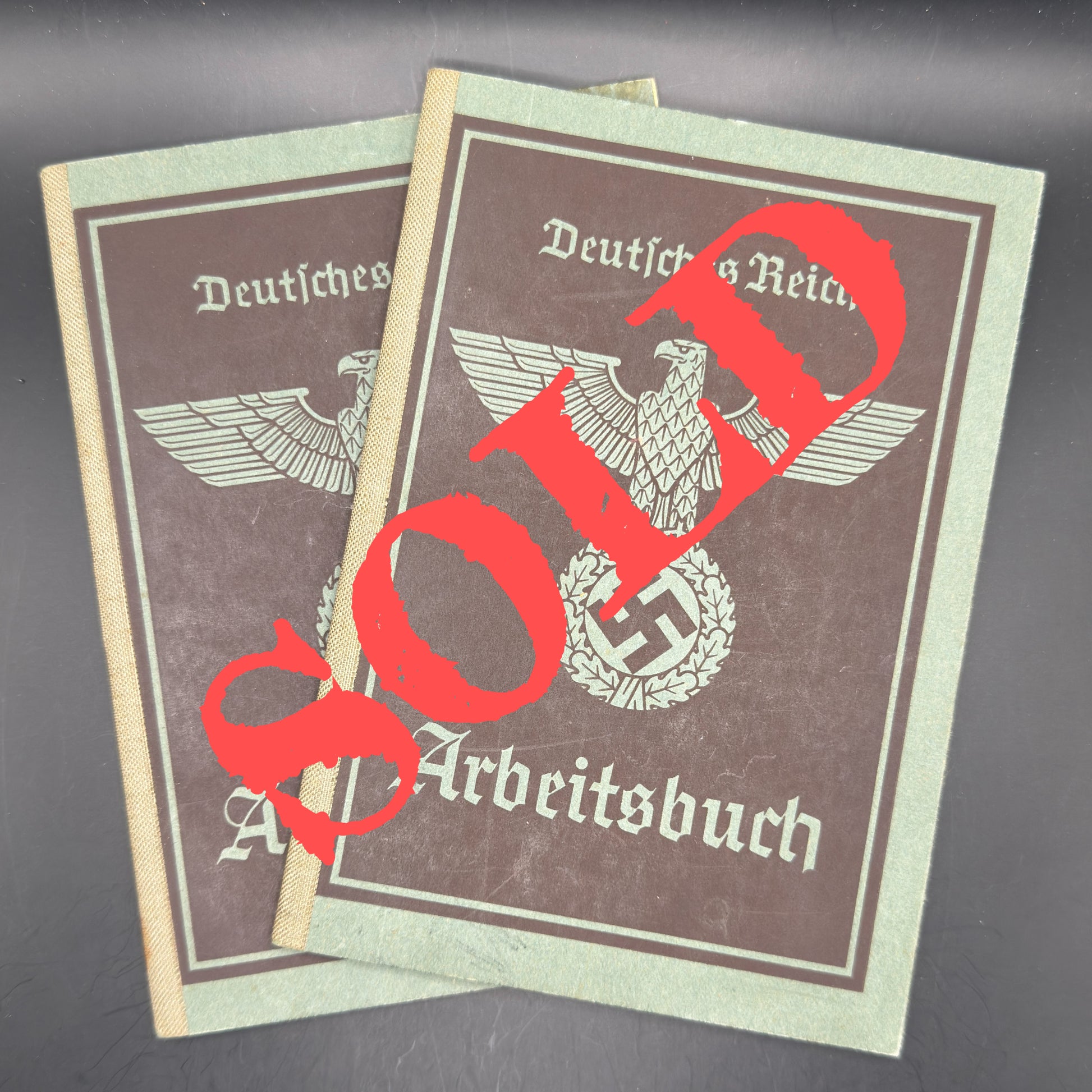 WW2 original artifact – Two times Arbeitsbuch from married couple – AxisArtifacts