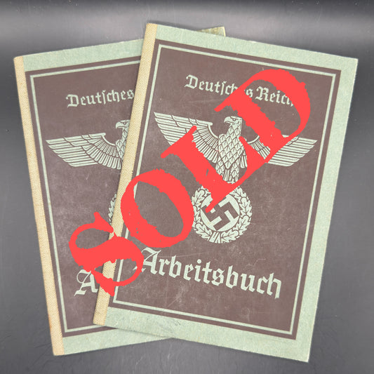 WW2 original artifact – Two times Arbeitsbuch from married couple – AxisArtifacts