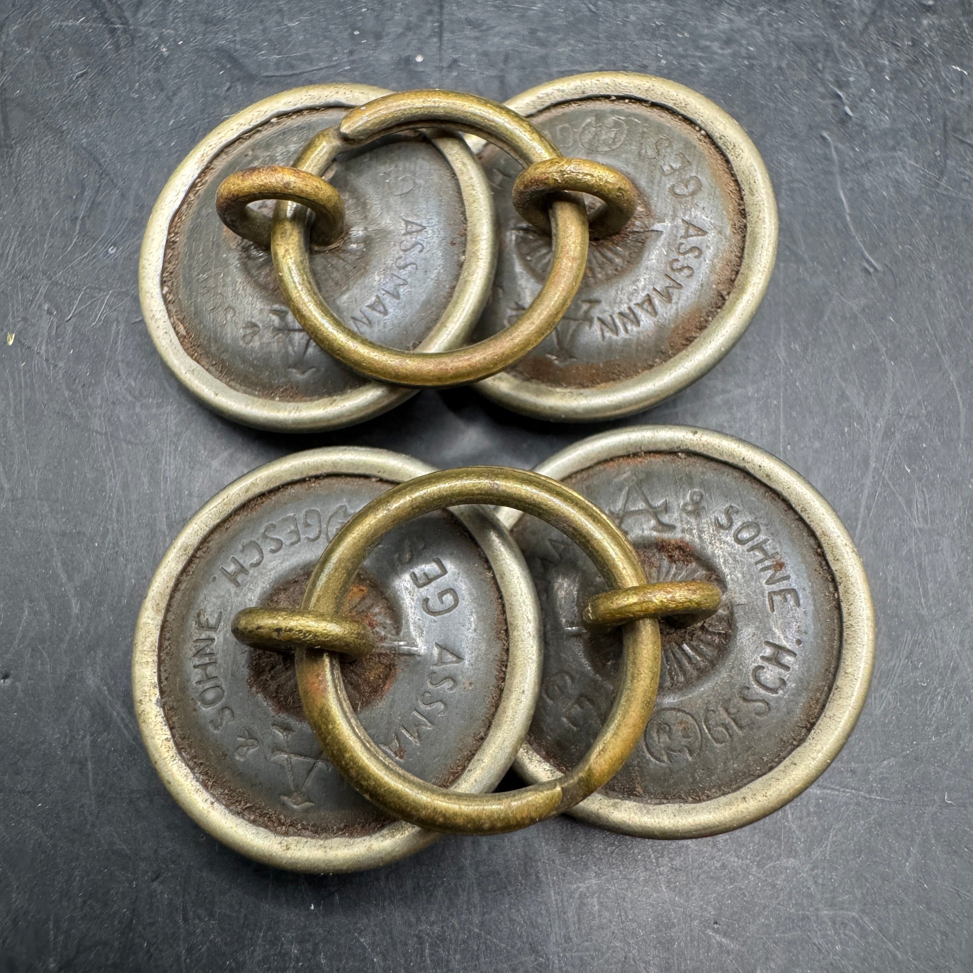 WW2 original artifact – Two pair of NSDAP buttons – interior detail