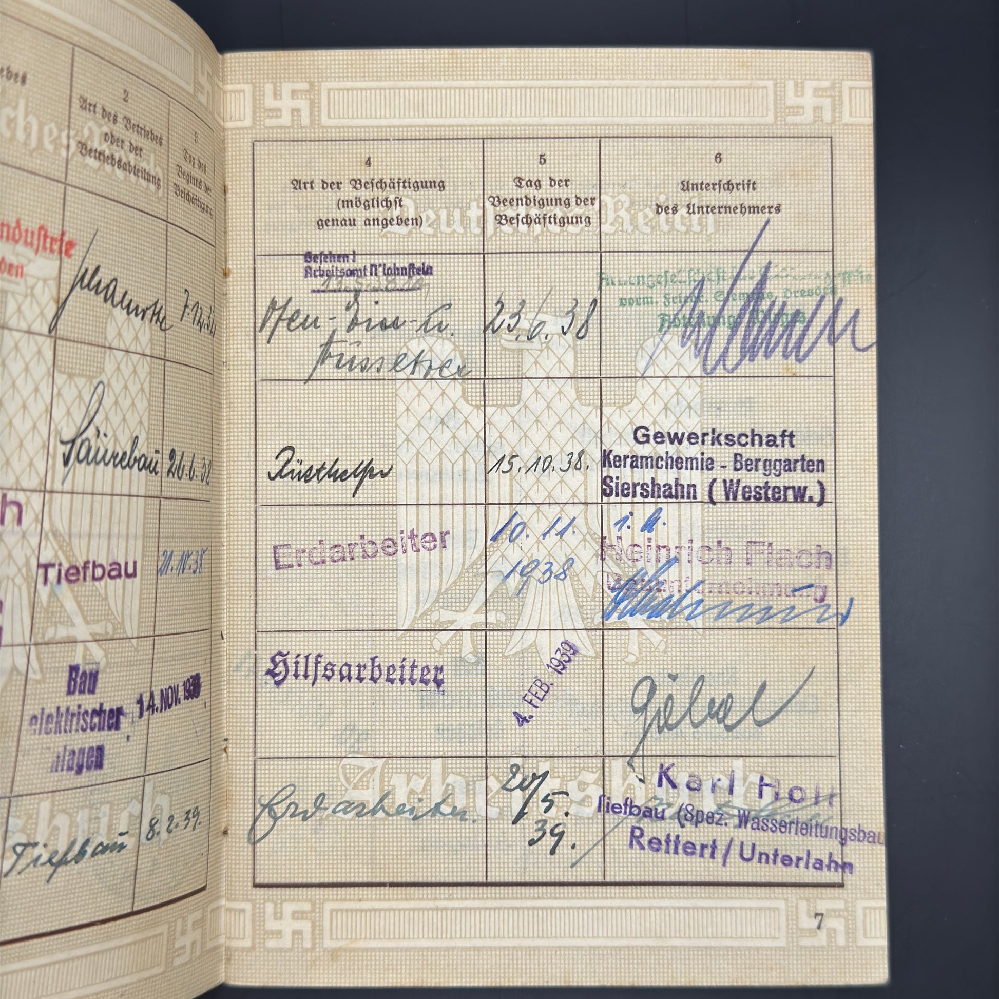 WW2 original artifact – Arbeitsbuch Mechanic + foto! – interior page