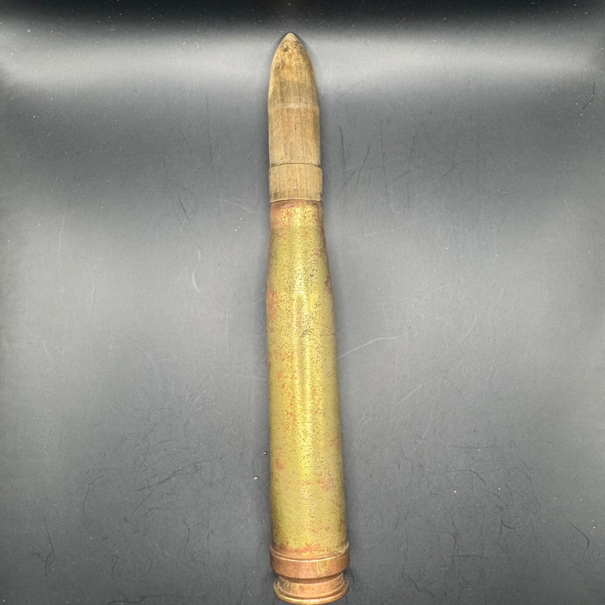 WW2 original artifact – 20mm FLAK Blank Round – 1938 – interior detail