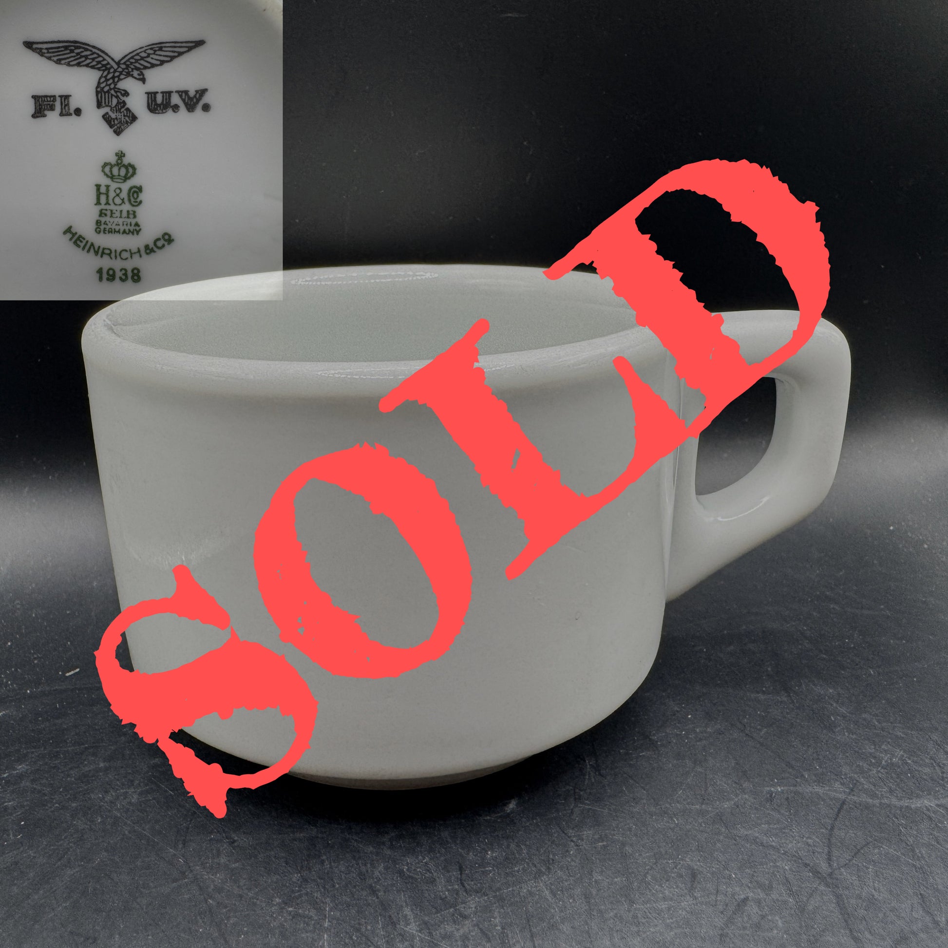 WW2 original artifact – Luftwaffe coffee cup 1938 Heinrich & Co. – AxisArtifacts