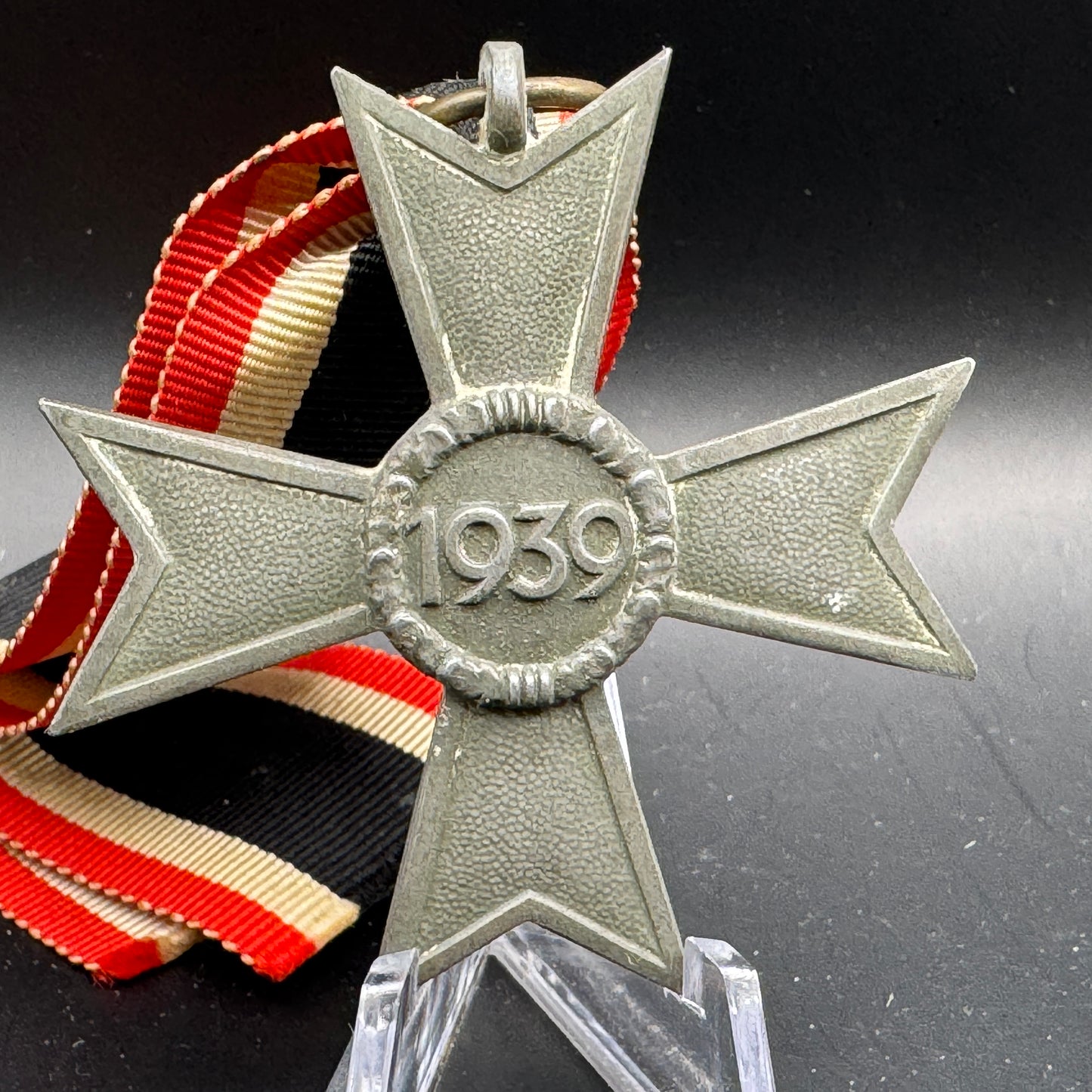 WW2 original artifact – Kriegsverdienst Kreuz with ribbon – interior detail