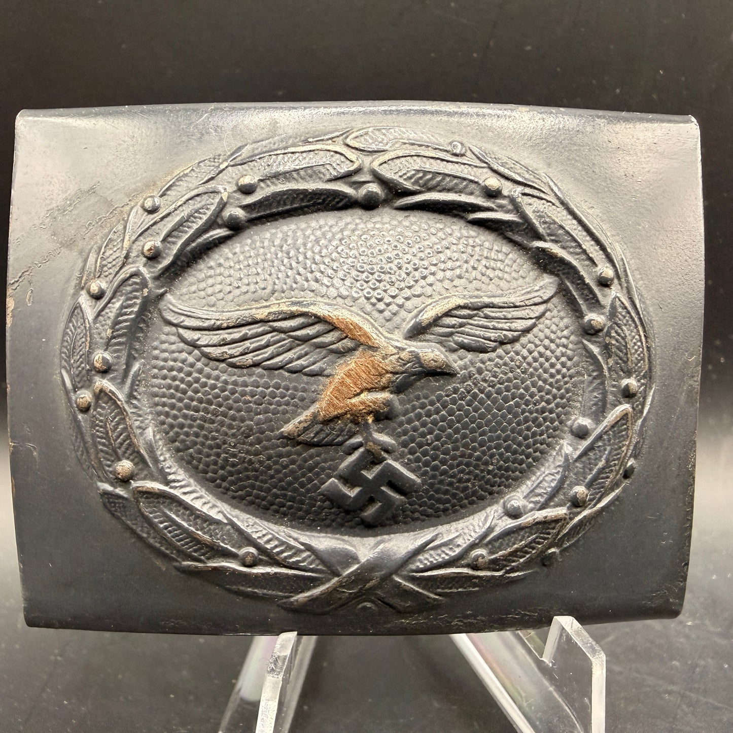 WW2 original artifact – Luftwaffe steel belt buckle by Noelle & Hueck 1942 – AxisArtifacts