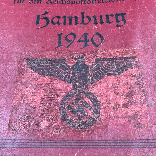 WW2 original artifact – Nazi Phonebook Hamburg 1940 – interior detail