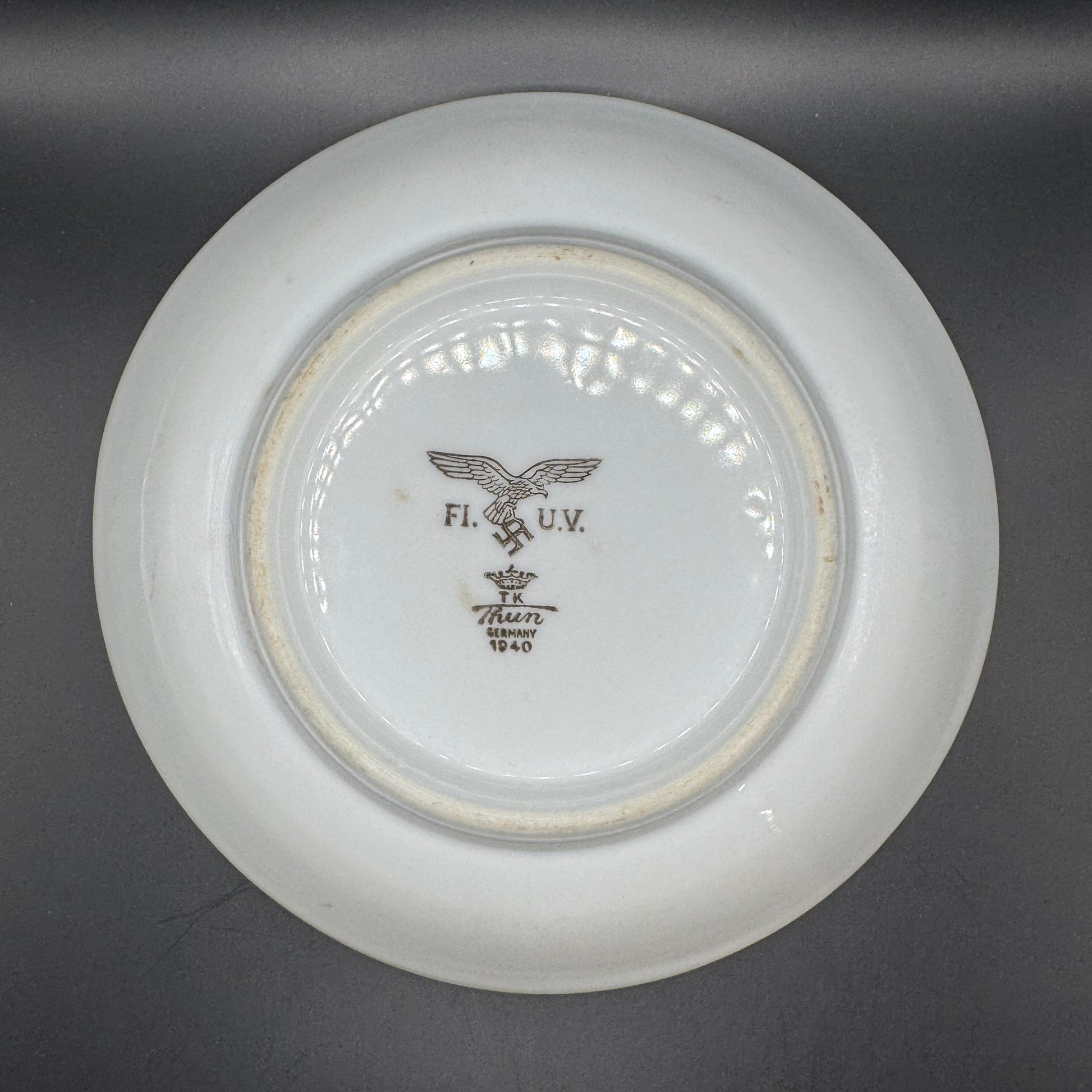 WW2 original artifact – WW2 German Luftwaffe Inventory Soup Bowl FI U.V. 1940 – interior page