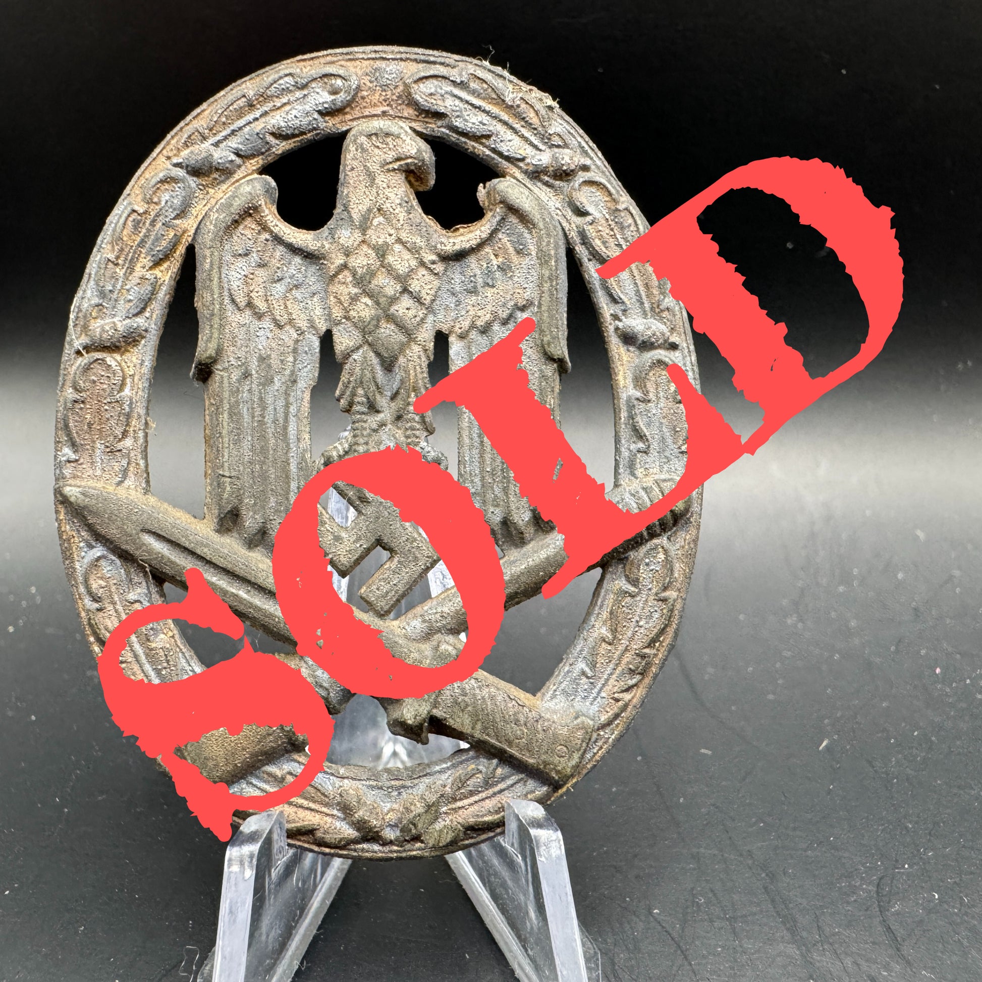 WW2 original artifact – Allgemeines Sturmabzeichen hollow without the pin – AxisArtifacts