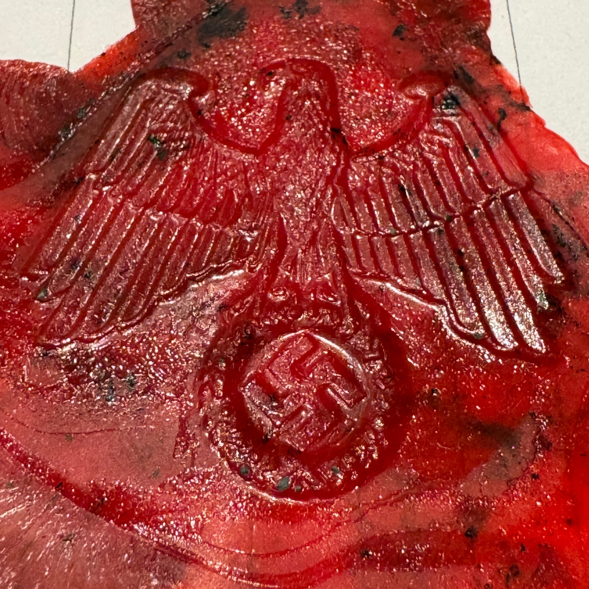 WW2 original artifact – Reichsadler wax seal stamp – interior page