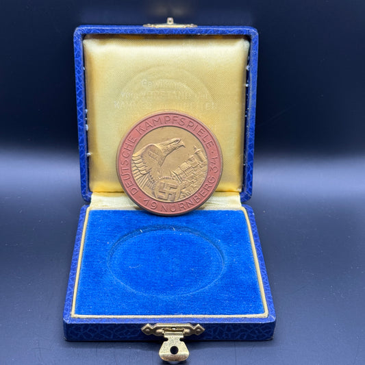 WW2 original artifact – Deutsche Kampfspiele Nürnberg 1934 in box – AxisArtifacts