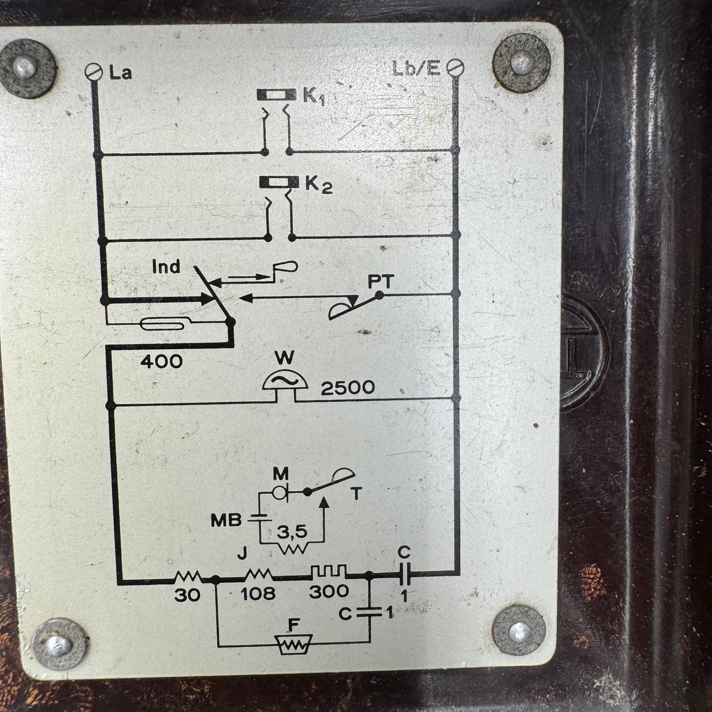 WW2 original artifact – Telephone box bakelite 1943 – interior page