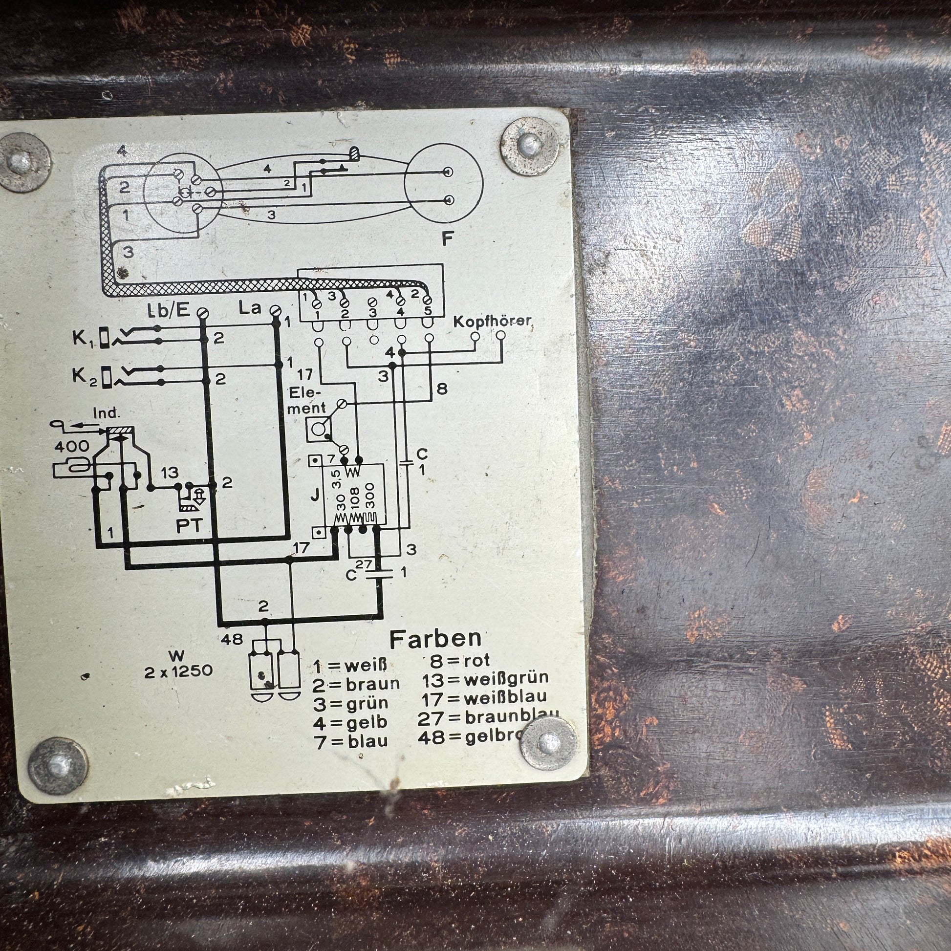 WW2 original artifact – Telephone box bakelite 1943 – interior page