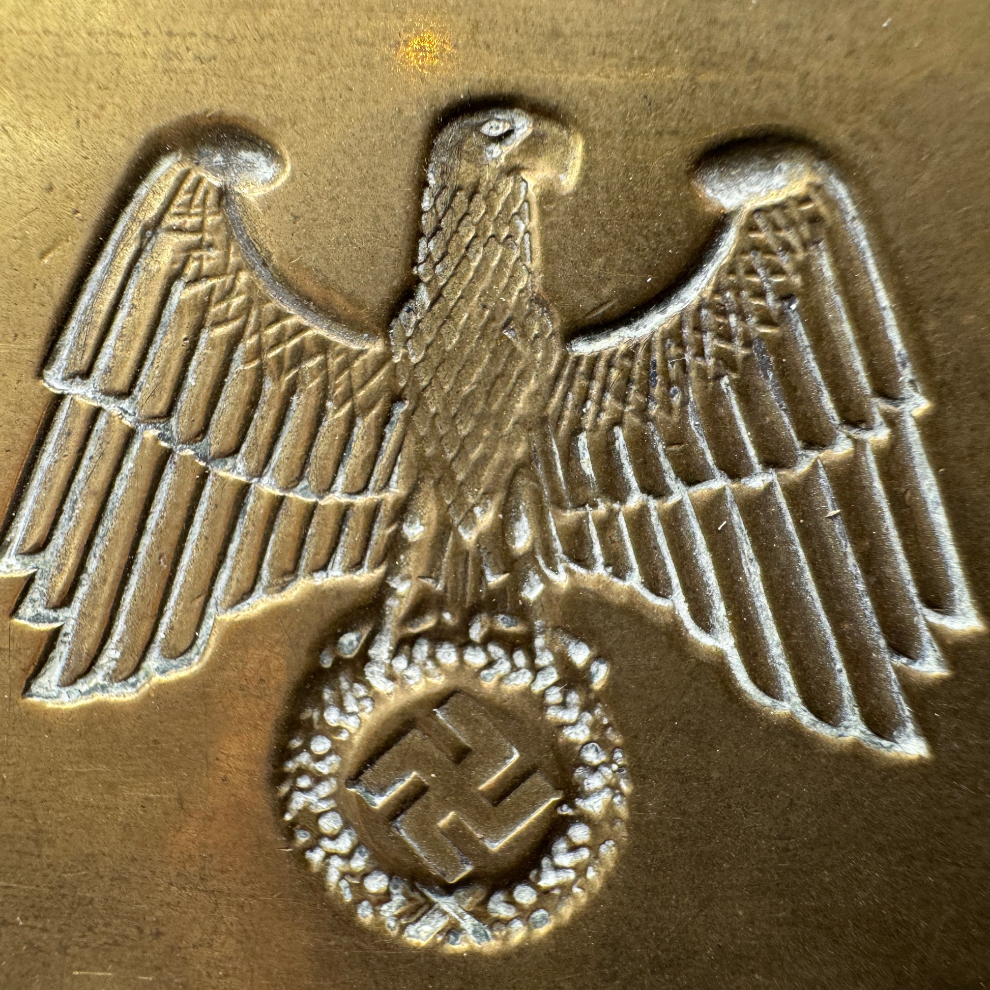 WW2 original artifact – Reichsadler wax seal stamp – interior detail