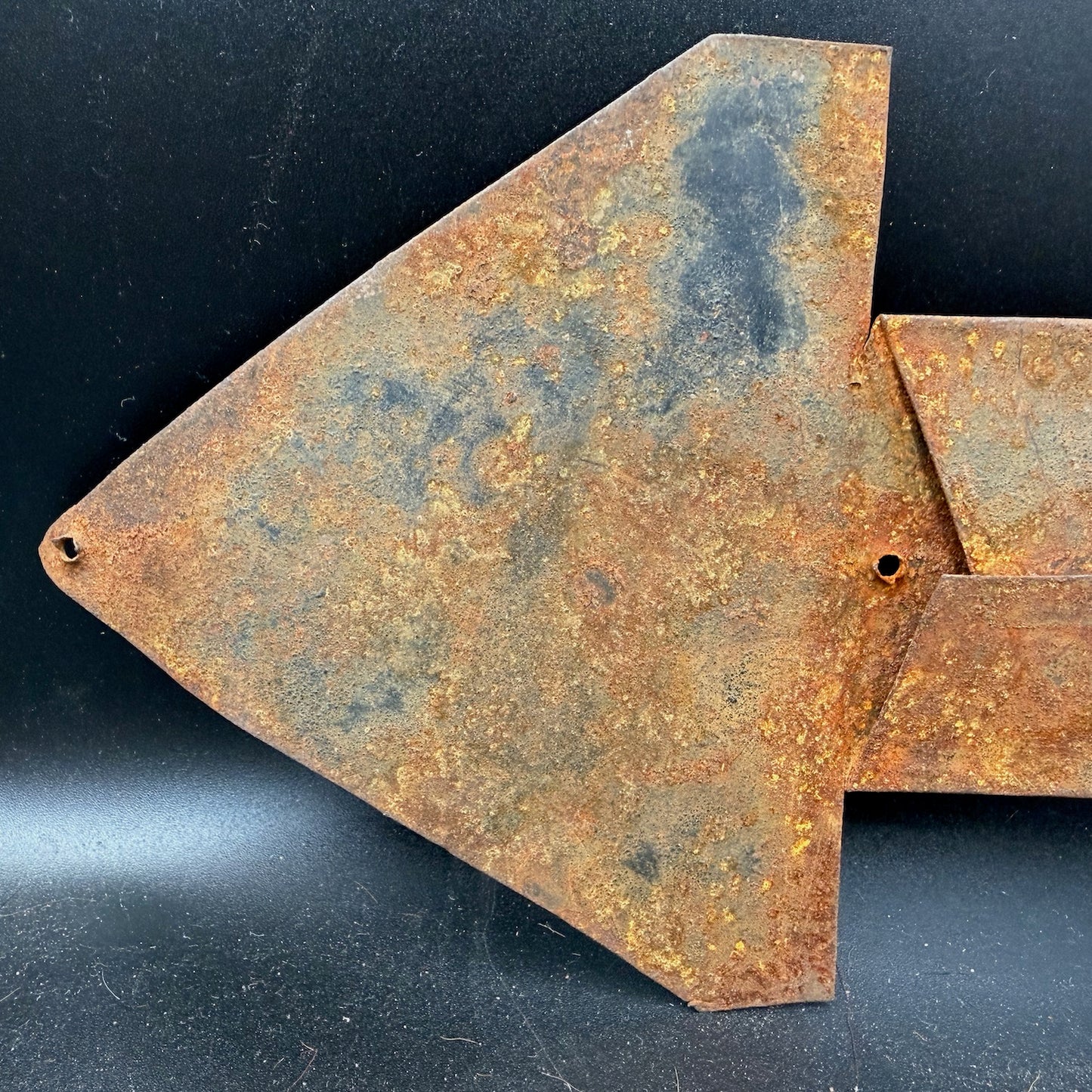 Right arrow end of German WW2 SS Wiking directional sign with visible mounting holes