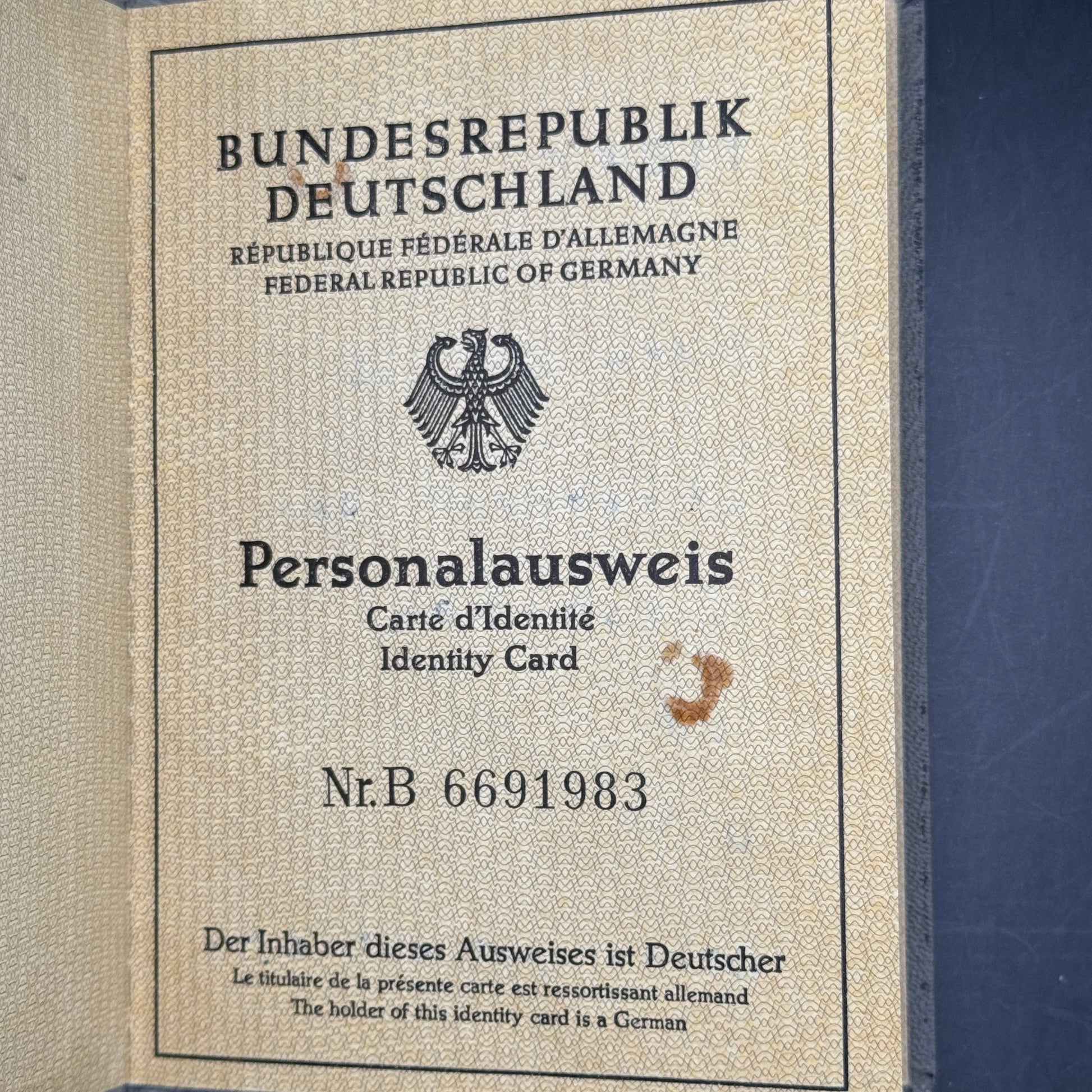 WW2 original artifact – NSDAP membership card + passport same person – interior page