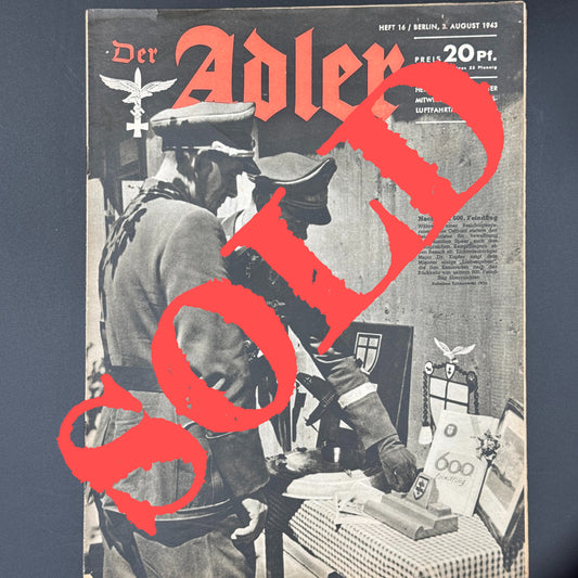 WW2 original artifact – Der Adler Aug 1943 – AxisArtifacts