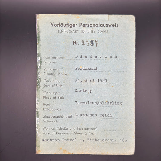 WW2 original artifact – Temporary passport 1945 – AxisArtifacts