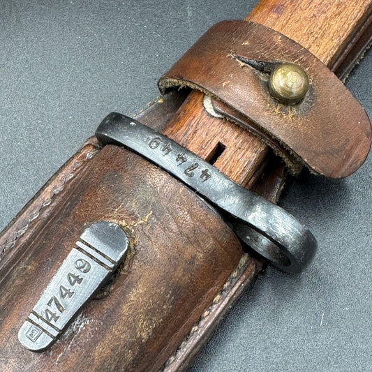 WW2 original artifact – Yugo Mauser K98 Bayonet - Matching – interior detail