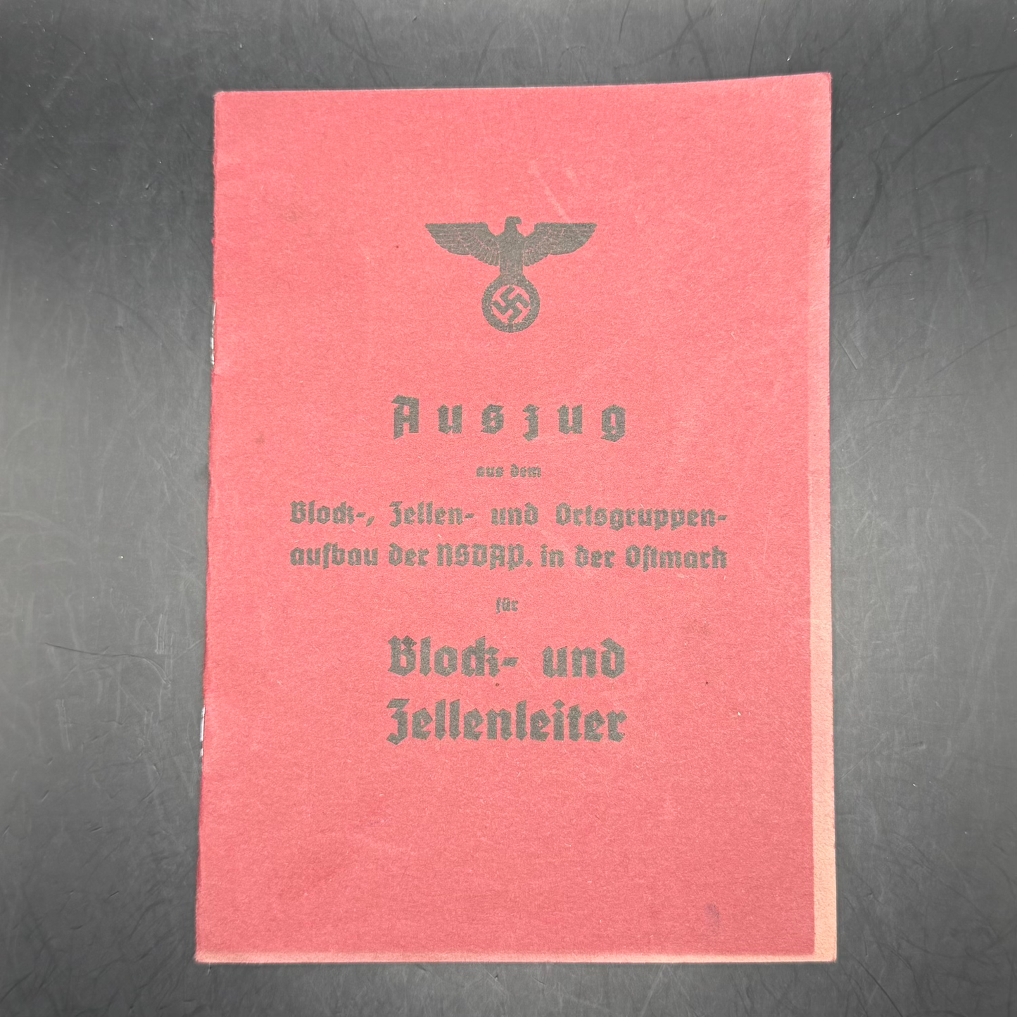 WW2 original artifact – Rare NSDAP Auszug aus dem Block- Zellen- und Ortsgruppenaufbau der NSDAP – AxisArtifacts