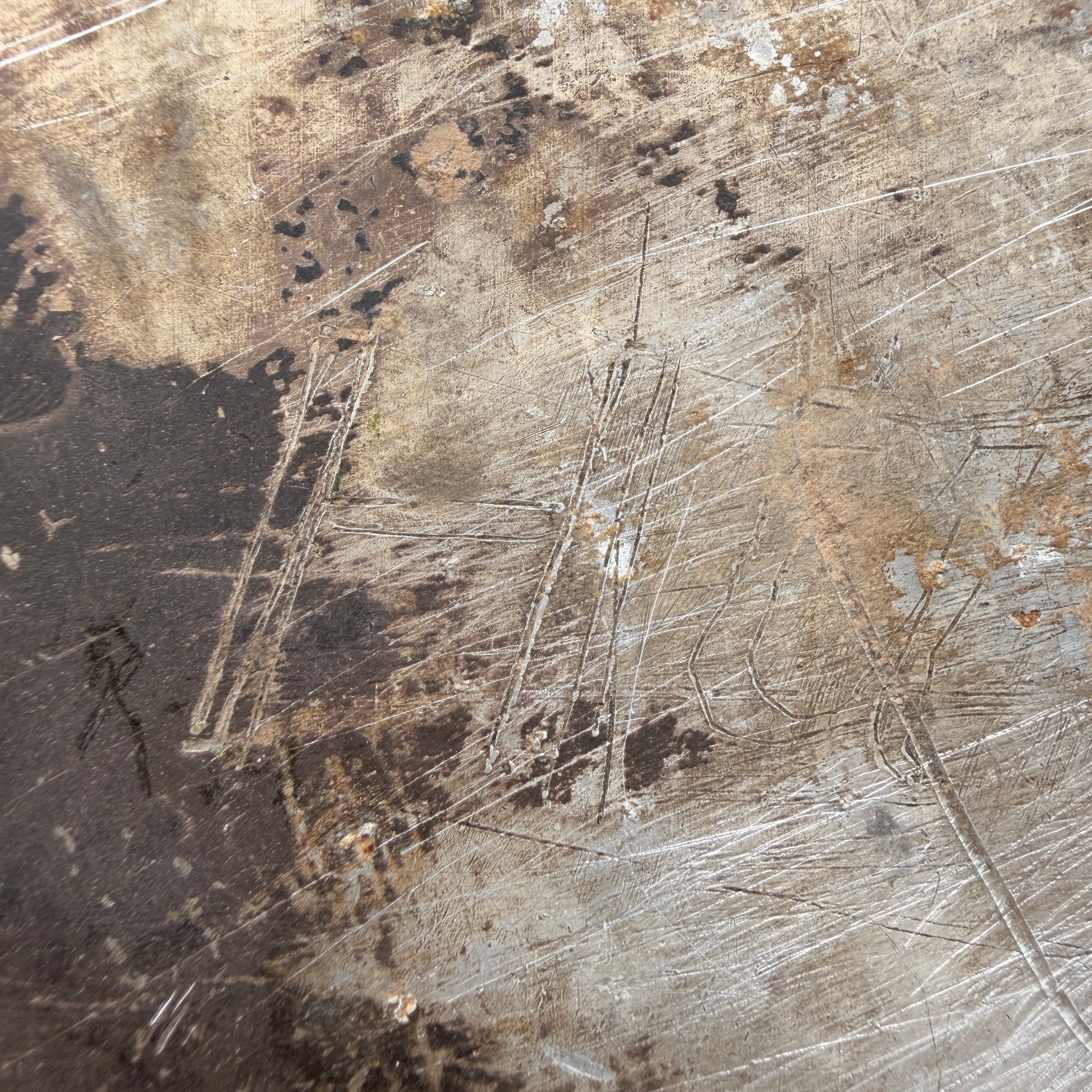 WW2 original artifact – German messkit lid with inscription"Huvers" – interior title page