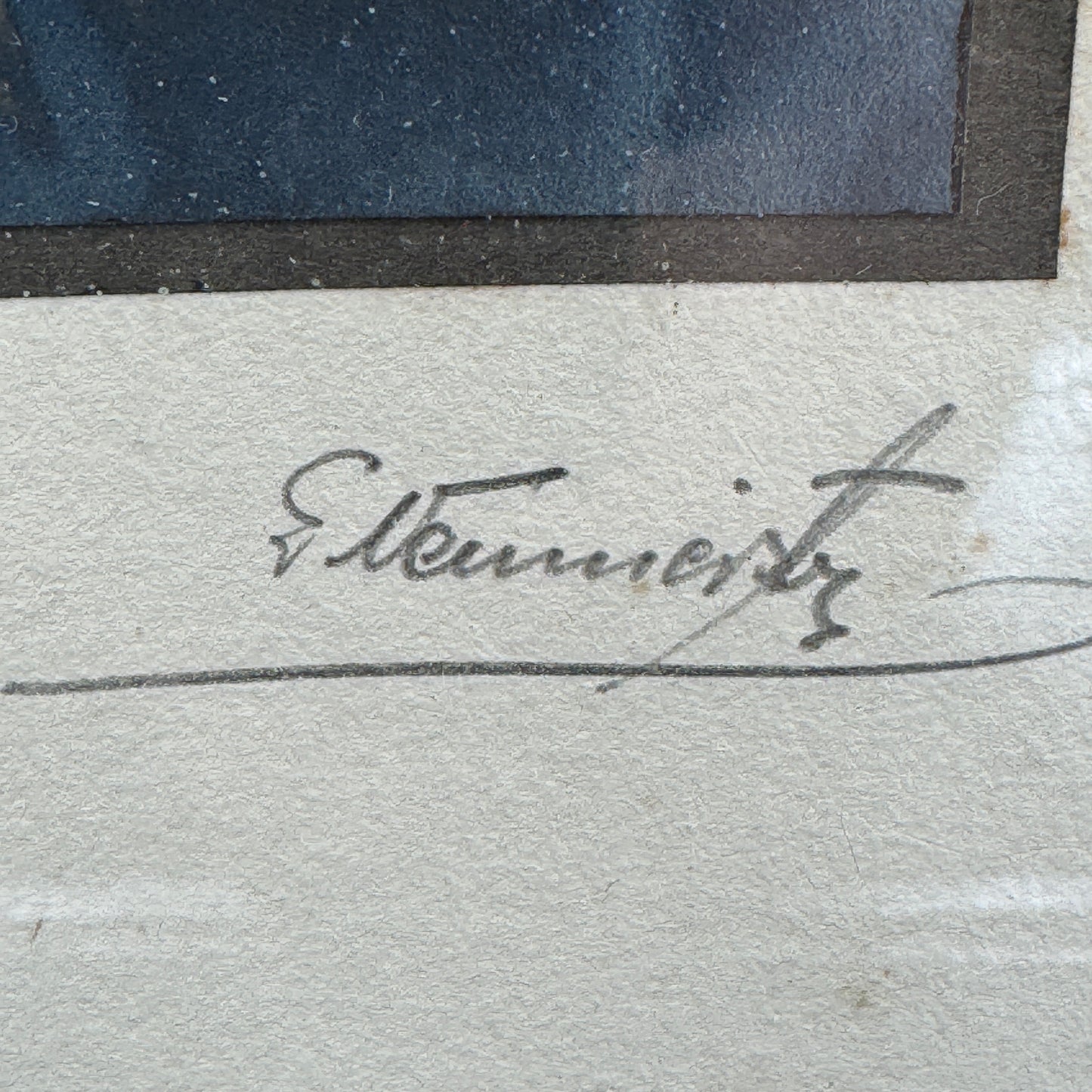 WW2 original artifact – Wehrmacht Non-Commissioned Officer Photograph in Elegant Wooden Frame – interior detail