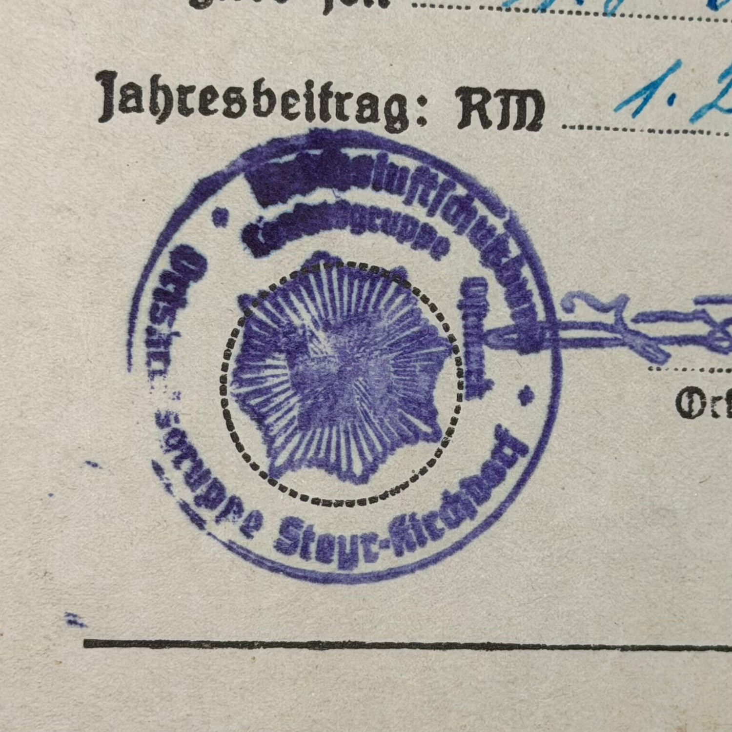 WW2 original artifact – Reichsluftschutzbund (RLB) Membership Book – Ortsgruppe Steyr-Kirchdorf (38–41) – interior title page