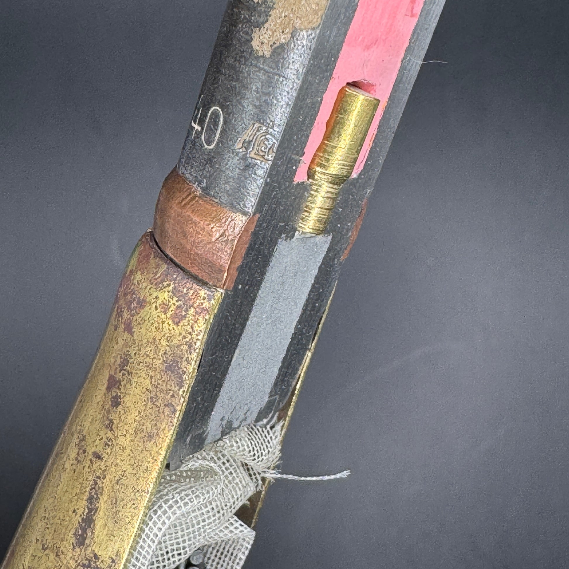 WW2 original artifact – 20mm FLAK High-Explosive Round with Dissected Tracer – interior page