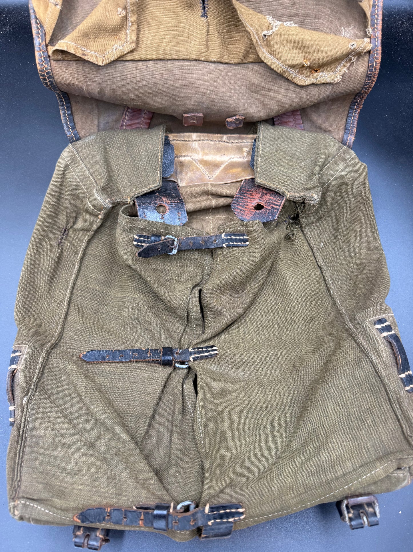 WW2 original artifact – Wehrmacht Tornister (Affe) 1942 Kimnach u Brunn – interior page