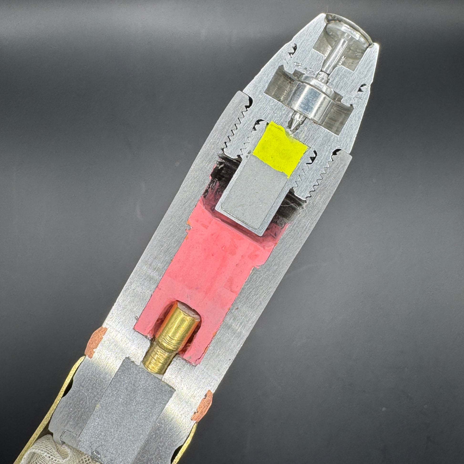 WW2 original artifact – 20mm FLAK High-Explosive Round with Dissected Tracer – interior title page