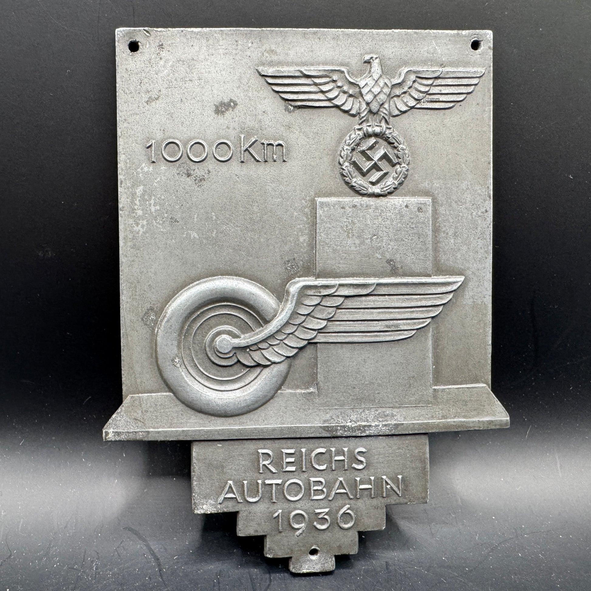 WW2 original artifact – First 1000 Kilometers Of The Autobahn Plaque By B.H. Mayer – AxisArtifacts