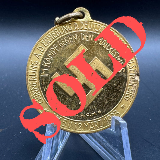 WW2 original artifact – RARE! Patriotic commemorative-medal (Veranstaltungsplakette) – AxisArtifacts