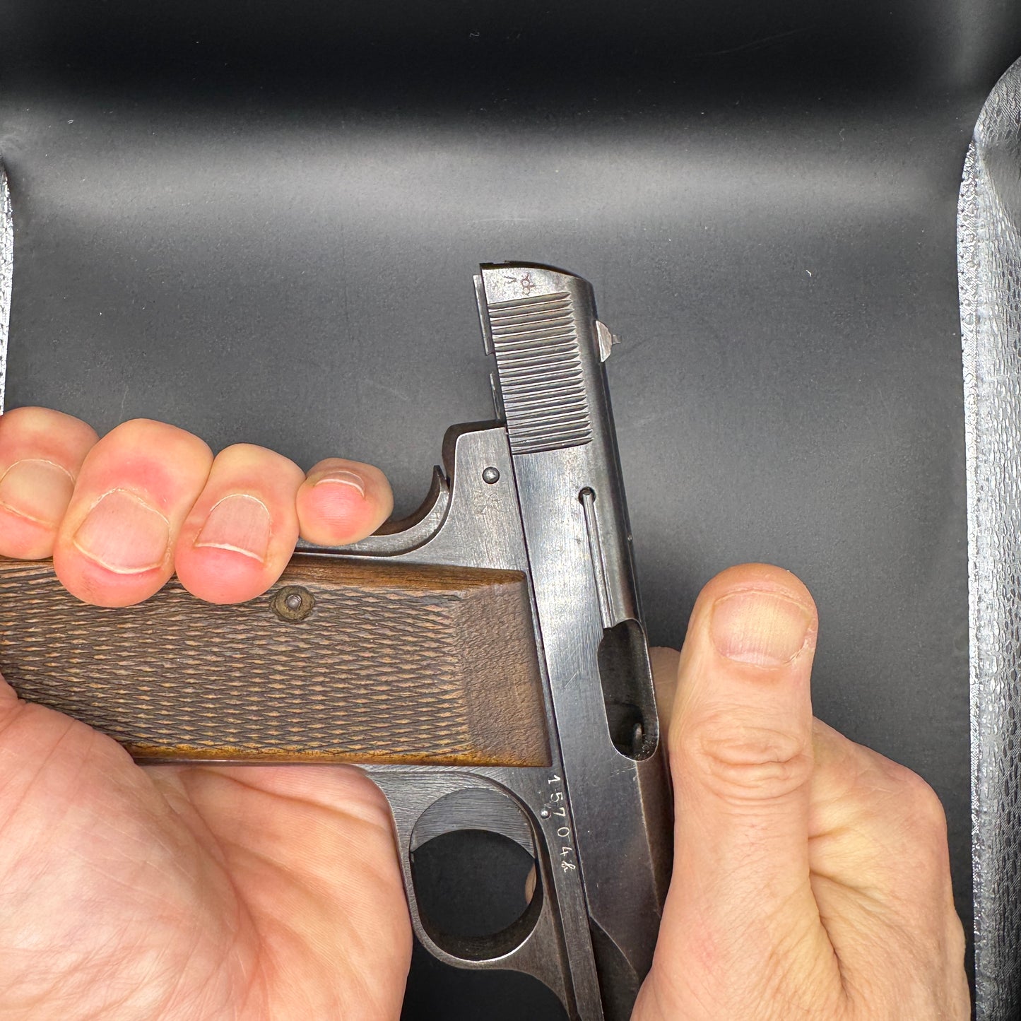 WW2 original artifact – FN Browning 1922 .32 ACP Semi-Auto Pistol – interior page